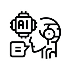 AI Agents black line icon.