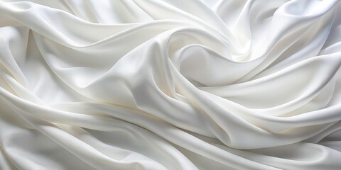 Obraz premium Minimalist White Wave Fabric Texture Photography: Abstract Background Design
