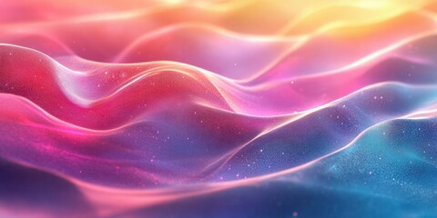 Obraz premium Vibrant waves of color ripple across a surreal landscape in this stunning abstract representation of light and movement