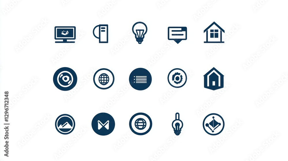 Poster a compact and efficient set of business icons, perfect for quick integration into professional desig
