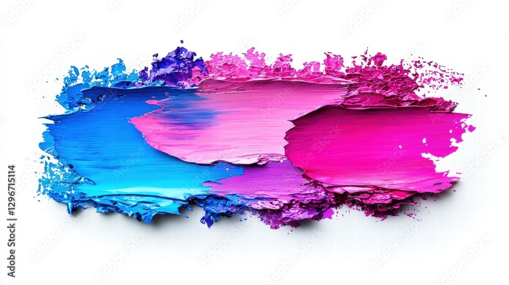 Poster smooth paint stroke created with a brush on canvas displaying rich color and texture in art