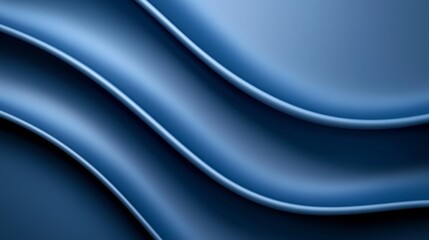 Obraz premium Abstract Blue Wave Design, Smooth Curves Background