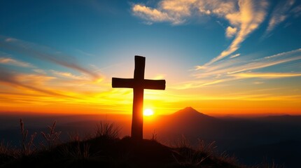 cross in the sunset christ