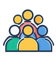 Obraz premium flat art style icon Social Media Connection Engagement, Social Media Marketing Branding, Ai generated 