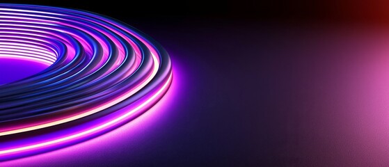 Abstract Neon Rings Glow Purple Blue Light Art