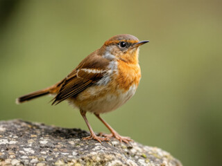 Fototapeta premium A robin bird Erithacus rubecula with copy space