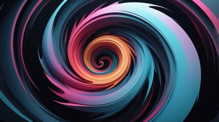 Obraz premium Abstract Swirling Vortex of Vibrant Pink Teal and Orange Hues
