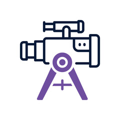 telescope dual tone icon. Sleek and modern vector icon for websites, mobile apps, marketing materials, and corporate design. Fully scalable and ready to use.