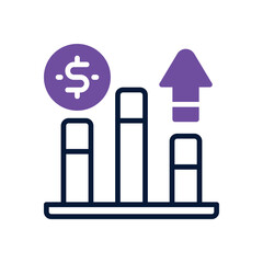 scaling price dual tone icon. Sleek and modern vector icon for websites, mobile apps, marketing materials, and corporate design. Fully scalable and ready to use.