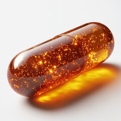 Golden yellow pill, concept of medical technology, 