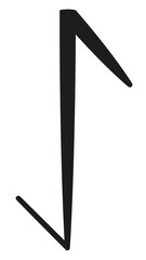 Scandinavian runes Eiwaz symbol in black.