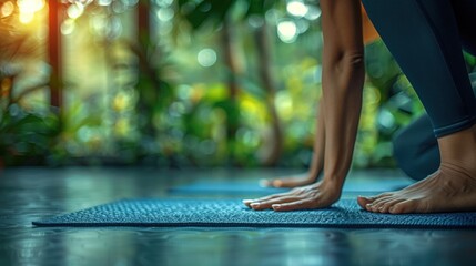 Woman Practicing Yoga in Serene Indoor Environment with Plants