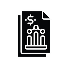 business report glyph icon. Strong and solid vector icon for websites, mobile interfaces, presentations, and visual branding. High quality and easy to edit.