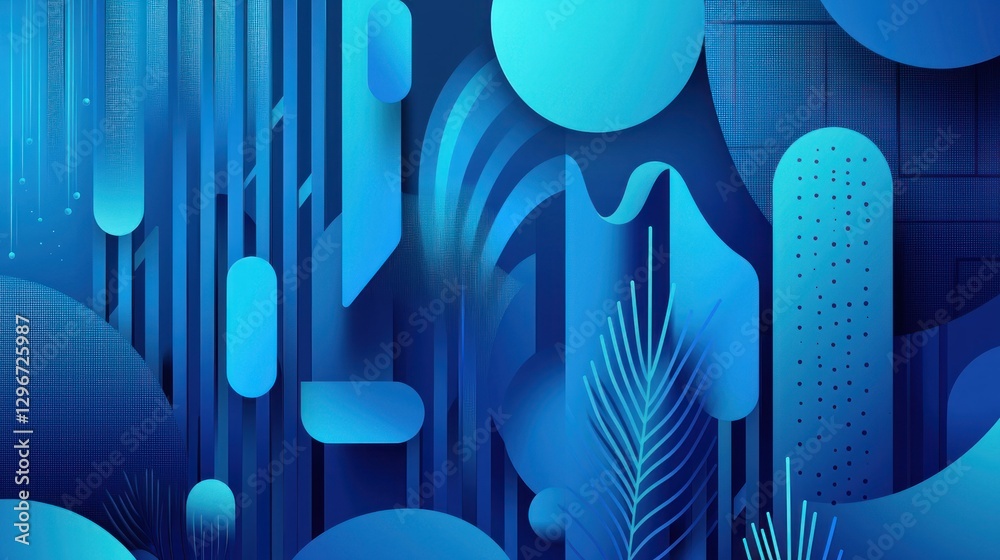 Poster a crisp blue vector background with geometric shapes and gradients for a modern design.