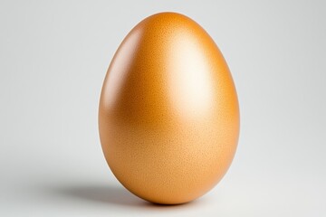 A clean and minimal golden egg on a white background