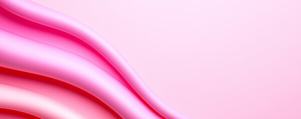 Pink Silk Fabric Draped Softly on Pink Background