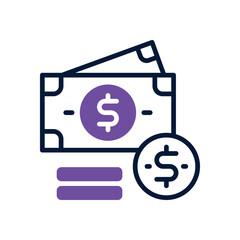 money dual tone icon. Sleek and modern vector icon for websites, mobile apps, marketing materials, and corporate design. Fully scalable and ready to use.