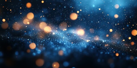 Fototapeta premium Colorful glowing particles create a mesmerizing cosmic effect in dark space