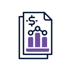 business report dual tone icon. Sleek and modern vector icon for websites, mobile apps, marketing materials, and corporate design. Fully scalable and ready to use.