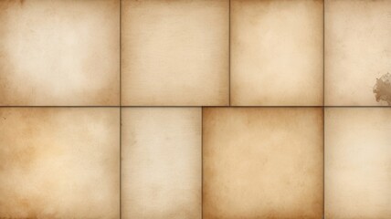 Fototapeta premium Vintage Paper Textures Aged Grunge Brown Beige Backgrounds Collage Sheet