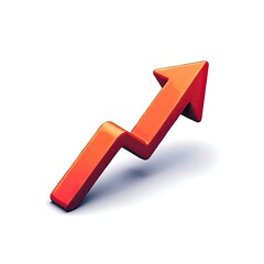 Isometric of Arrow Pointing Upward Symbolizing Growth and Positive Trend Direction