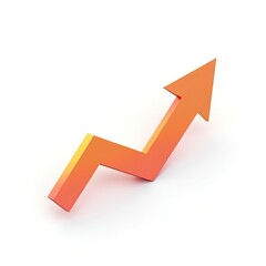 Isometric of Arrow Pointing Upward Symbolizing Growth and Positive Trend Direction