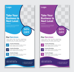 Vector digital marketing rack card or dl flyer design template layout for print