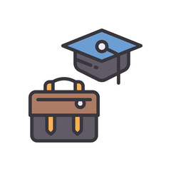internship filled color icon. Vibrant vector icon for websites, mobile apps, presentations, and logo design. Fully scalable and easy to customize.