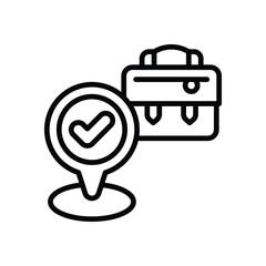 work location line icon. Clean and minimalist vector icon for websites, mobile apps, presentations, and logos. Fully scalable and customizable for any project.
