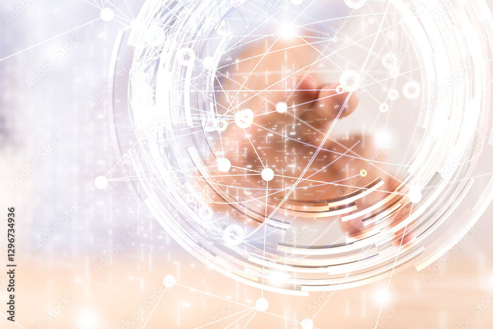 Aufkleber conference Digital Network and data concept 3d - 3d