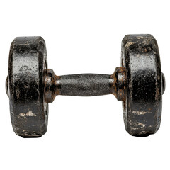 Black dumbbell photography isolated fitness image