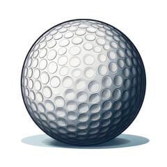 A close-up view of a golf ball showcasing its distinctive dimpled surface.