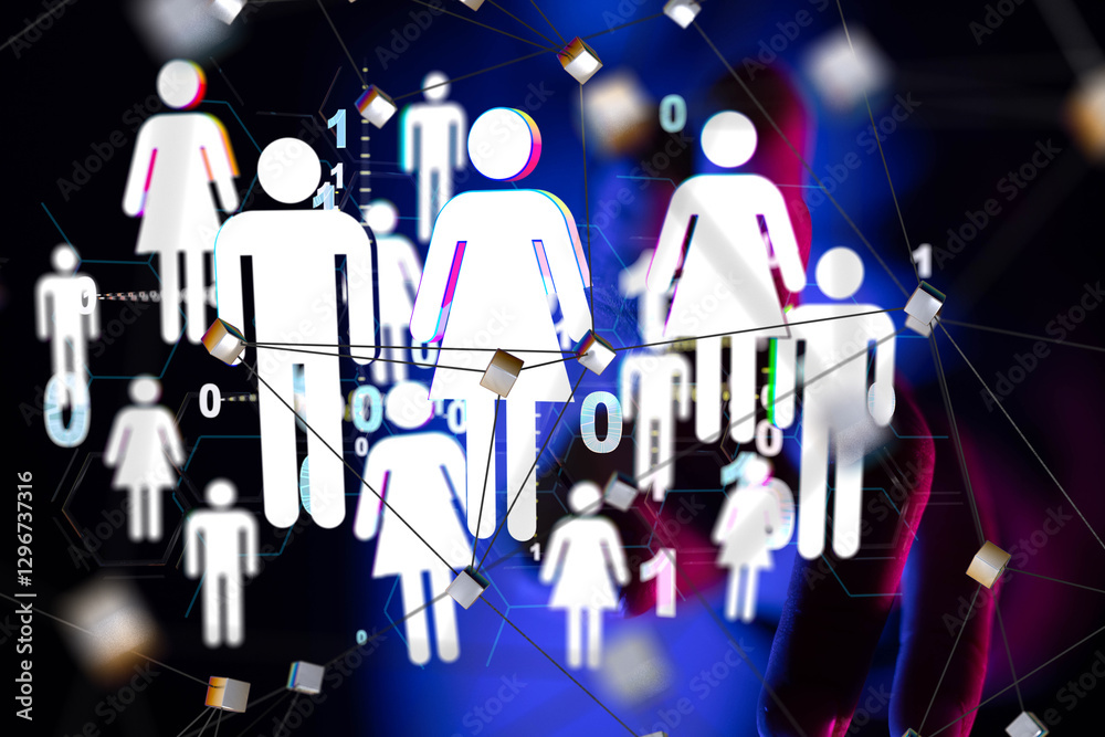 Poster Abstract technology group and data 3d