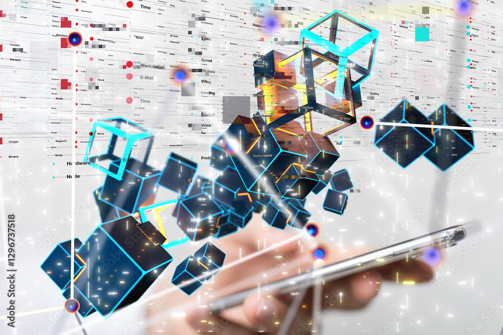 Canvas Prints technology background. big data concept