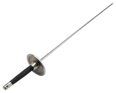 Foil fencing sword on a transparent background