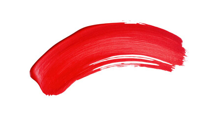A red brush stroke isolated on white or transparent background, png clipart, design element