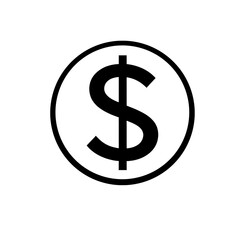 Obraz premium black dollar sign symbol is centered within circular border, representing currency and finance. simple design is often used in financial contexts to denote money or economic transactions