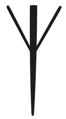 Scandinavian runes Algiz symbol in black.