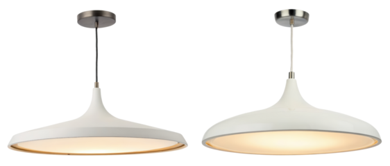 Pair of modern pendant lights on a transparent background
