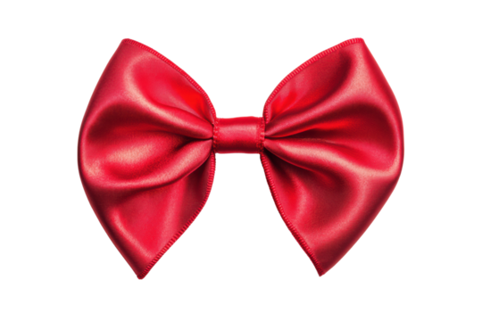 Red bow isolated on transparent or white background, png
