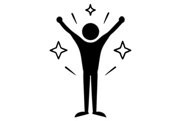 Obraz premium Celebrating Success Silhouette vector illustration