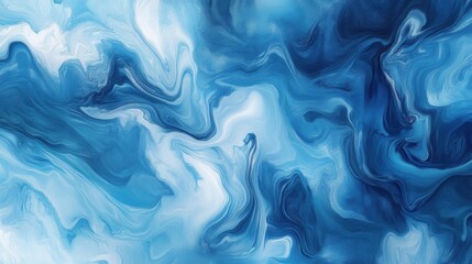 Fototapeta premium Abstract blue marble background with fluid watercolor-like patterns,