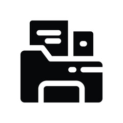 folder glyph icon. Strong and solid vector icon for websites, mobile interfaces, presentations, and visual branding. High quality and easy to edit.