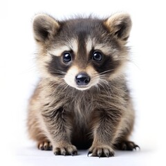 Obraz premium baby raccoon photo, white background