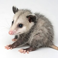 Obraz premium baby possum photo, white background