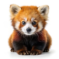 Obraz premium baby red panda photo, white background