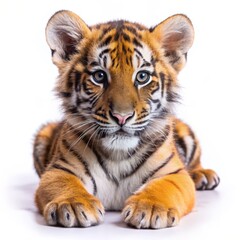 Obraz premium baby tiger photo, white background