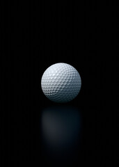 Golf ball, dark background. Sport, lifestyle, leisure activities, exercise, healthy lifestyle. 3D illustration