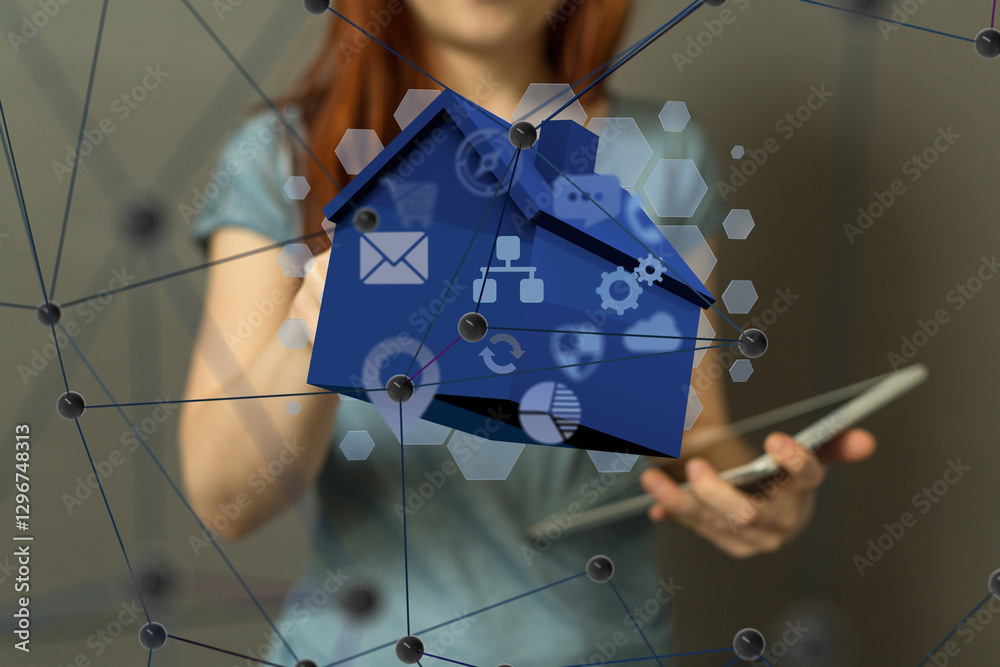 Poster iot home telecommunication network and wireless mobile internet