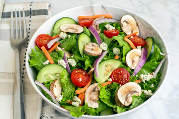 garden salad  top with goat cheese,